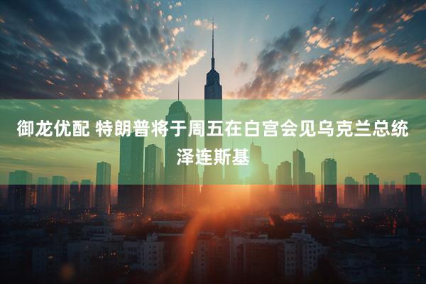 御龙优配 特朗普将于周五在白宫会见乌克兰总统泽连斯基